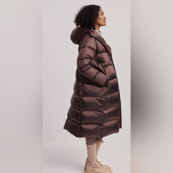 Varley Payton Puffer Coat Sz M Brushed brown Metallic - Picture 4 of 8